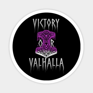 Victory or Valhalla Mjolnir Viking Norse Hammer of Thor Purple Magnet